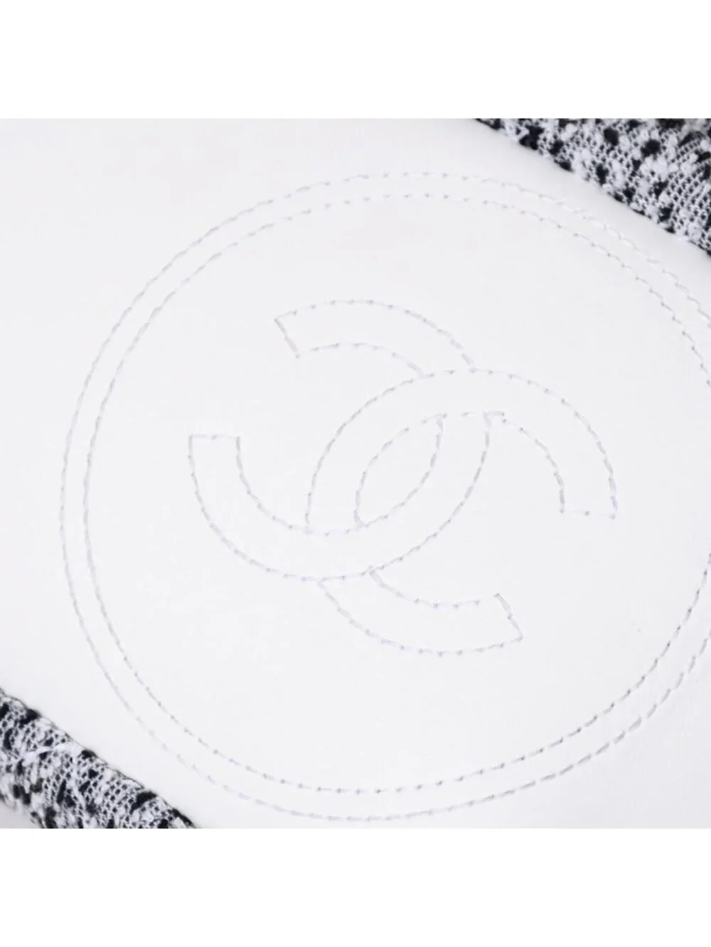 Chanel Cruise Collection Pile Beach Terry Cloth CC Logo White Gray Tote Bag